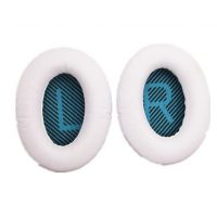Csere bőr fülpárnák Bose QuietComfort 2, 15, 25 és 35 fejhallgatóhoz - Fehér, kék belsővel