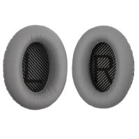 Csere bőr fülpárnák Bose QuietComfort 2, 15, 25 és 35 fejhallgatóhoz - Szürke, fekete belsővel