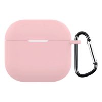 Szilikon tok Airpods 4 készülékhez karabinerrel - Rózsaszín