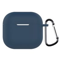 Szilikon tok Airpods 4 készülékhez karabinerrel - Kék