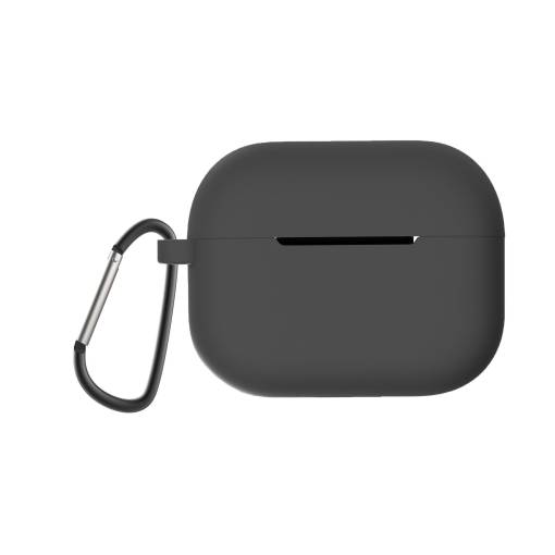 Foto - Szilikon tok Airpods Pro 2 készülékhez karabinerrel - Fekete