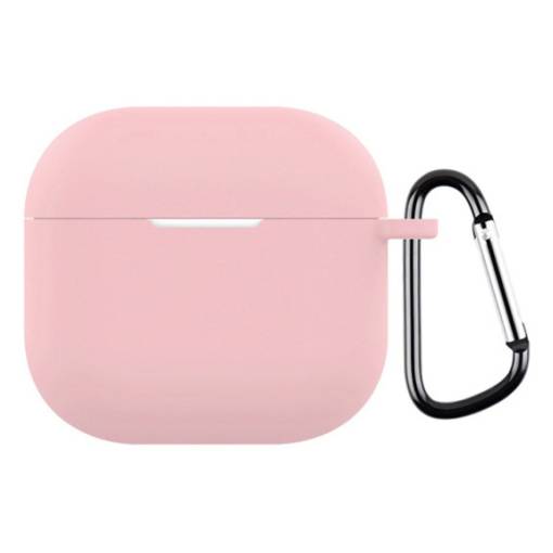 Foto - Szilikon tok Airpods 4 készülékhez karabinerrel - Rózsaszín
